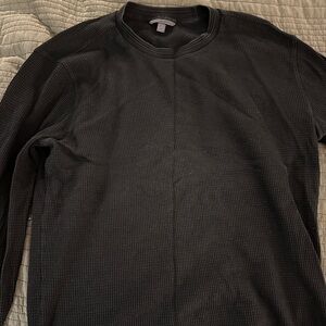 John Varvatos Long Sleeve Black Shirt Light Sweater Ribbed Size Medium